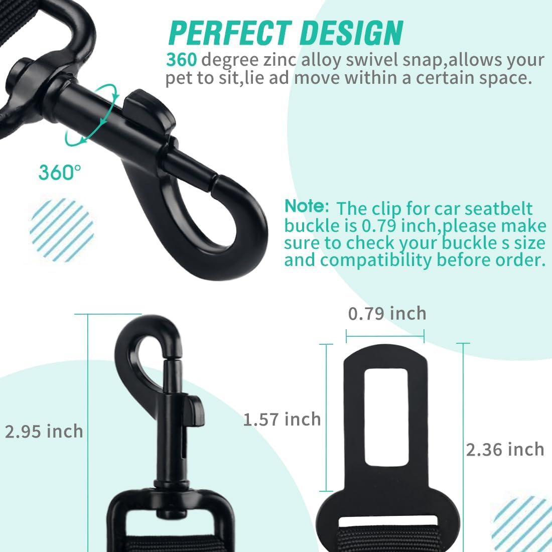 Adjustable Dog Car Safety Seat Belt
