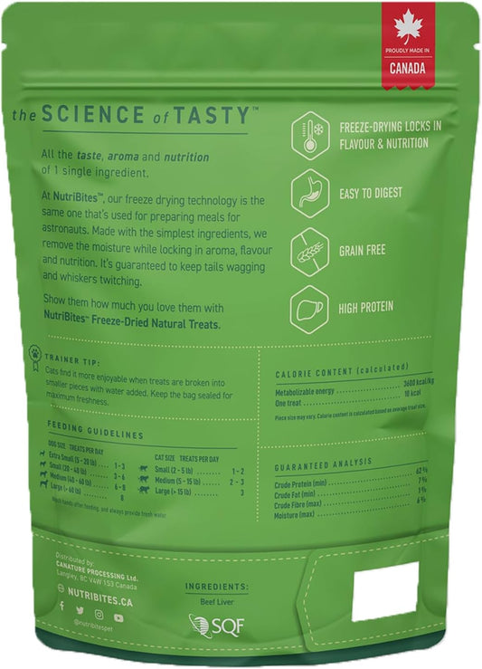 High-protein single-ingredient beef liver pet treats