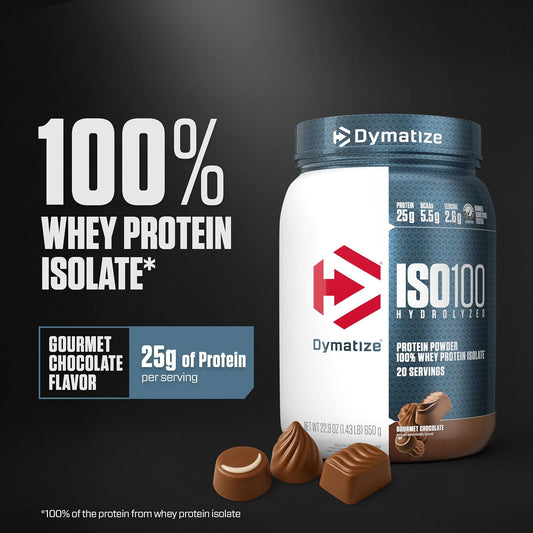 Dymatize ISO100 Whey Protein Isolate Gourmet Chocolate 20 Servings