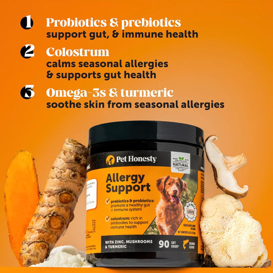 Dog Allergy Relief Chews Itchy Skin Paw Licking Immune Support 90 Ct