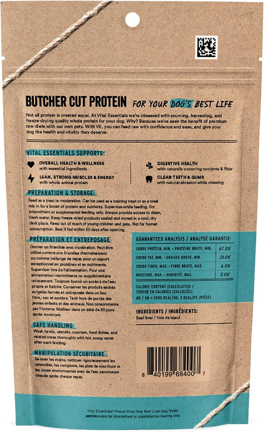 Premium single-ingredient beef liver treats for dogs