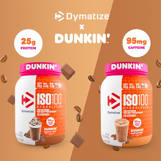 Dymatize ISO100 Dunkin Mocha Latte Whey Protein 20 Servings 25g Protein