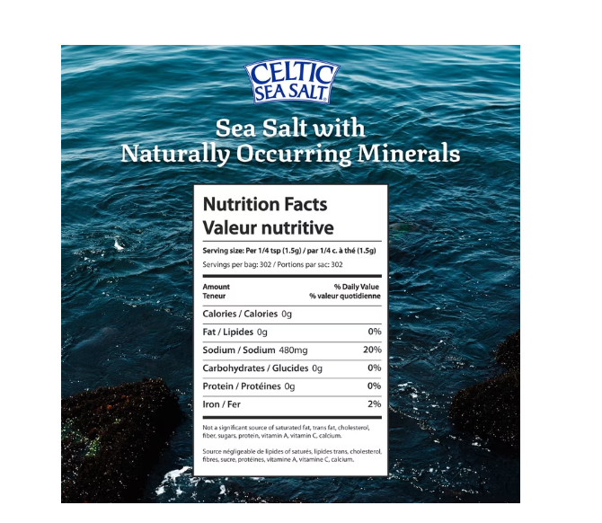 Celtic Sea Salt Light Grey Sea Salt Kosher Certified 1 lb Resealable Bag