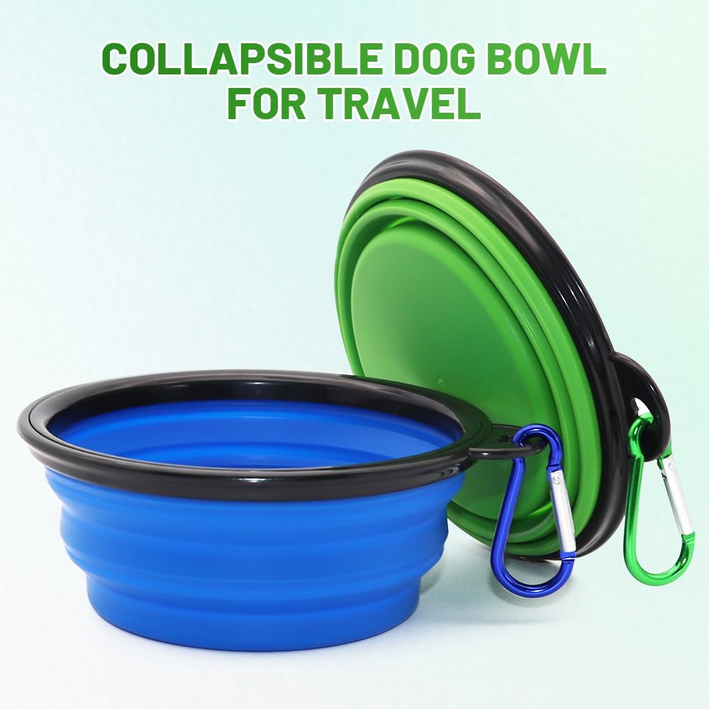 Foldable travel bowls for pet food and water