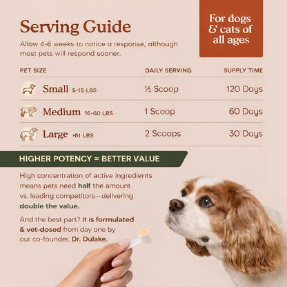 Fera Pets Probiotics for Dogs & Cats Organic Gut Health Powder 60 Scoops