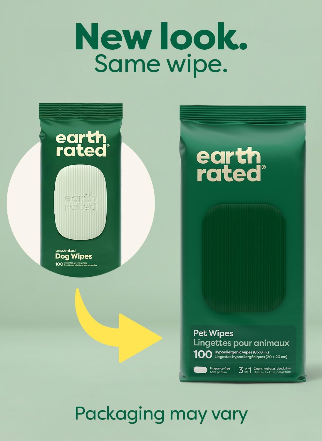 Earth Rated Hypoallergenic Pet Grooming Wipes – 100 Count