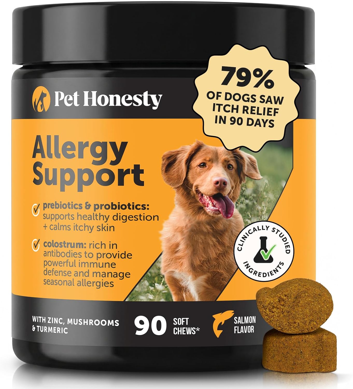 Dog Allergy Relief Chews Itchy Skin Paw Licking Immune Support 90 Ct