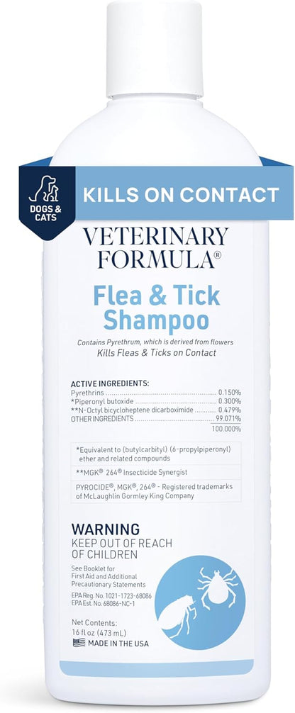 Veterinary Formula Flea & Tick Shampoo 16 oz for Pets