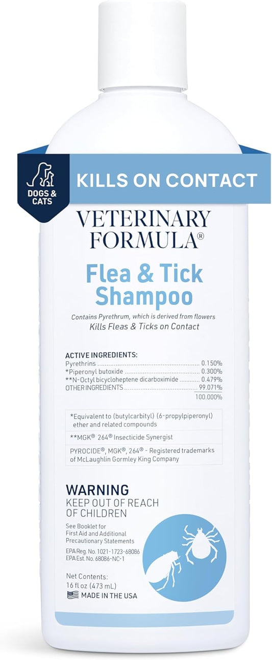 Veterinary Formula Flea & Tick Shampoo 16 oz for Pets