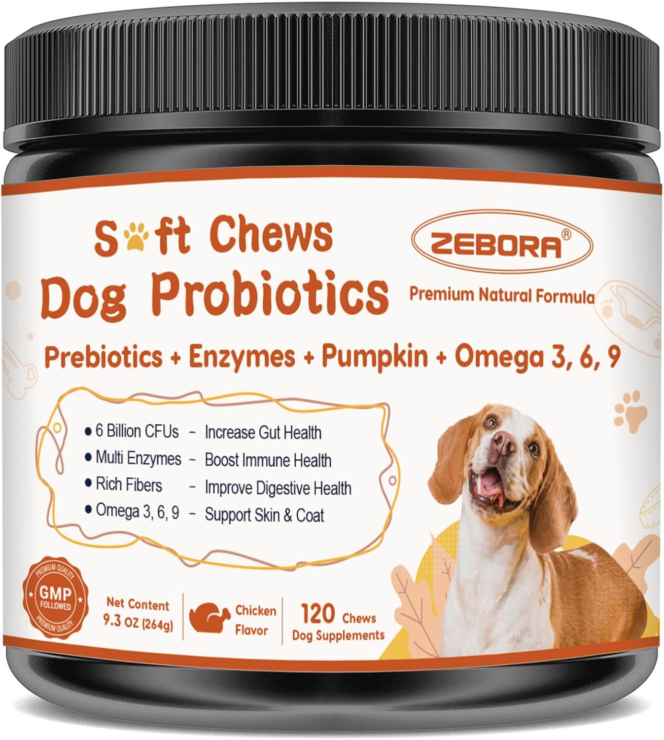 Dog Probiotics Digestive Health Gut Support Pumpkin Fish Oil 120 Chews