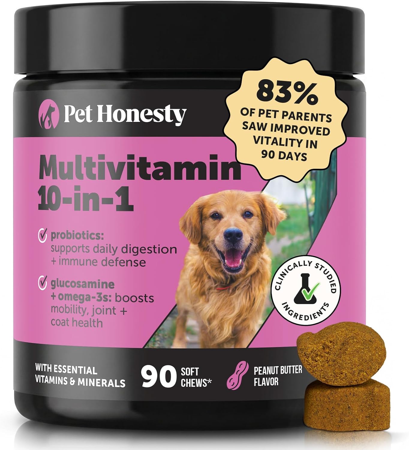 10-in-1 Dog Multivitamin Glucosamine Probiotics Joint Immune 90 Chews