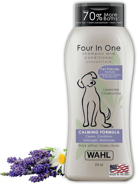 Wahl 4-in-1 Calming Dog Shampoo – Lavender Chamomile, 24 Oz