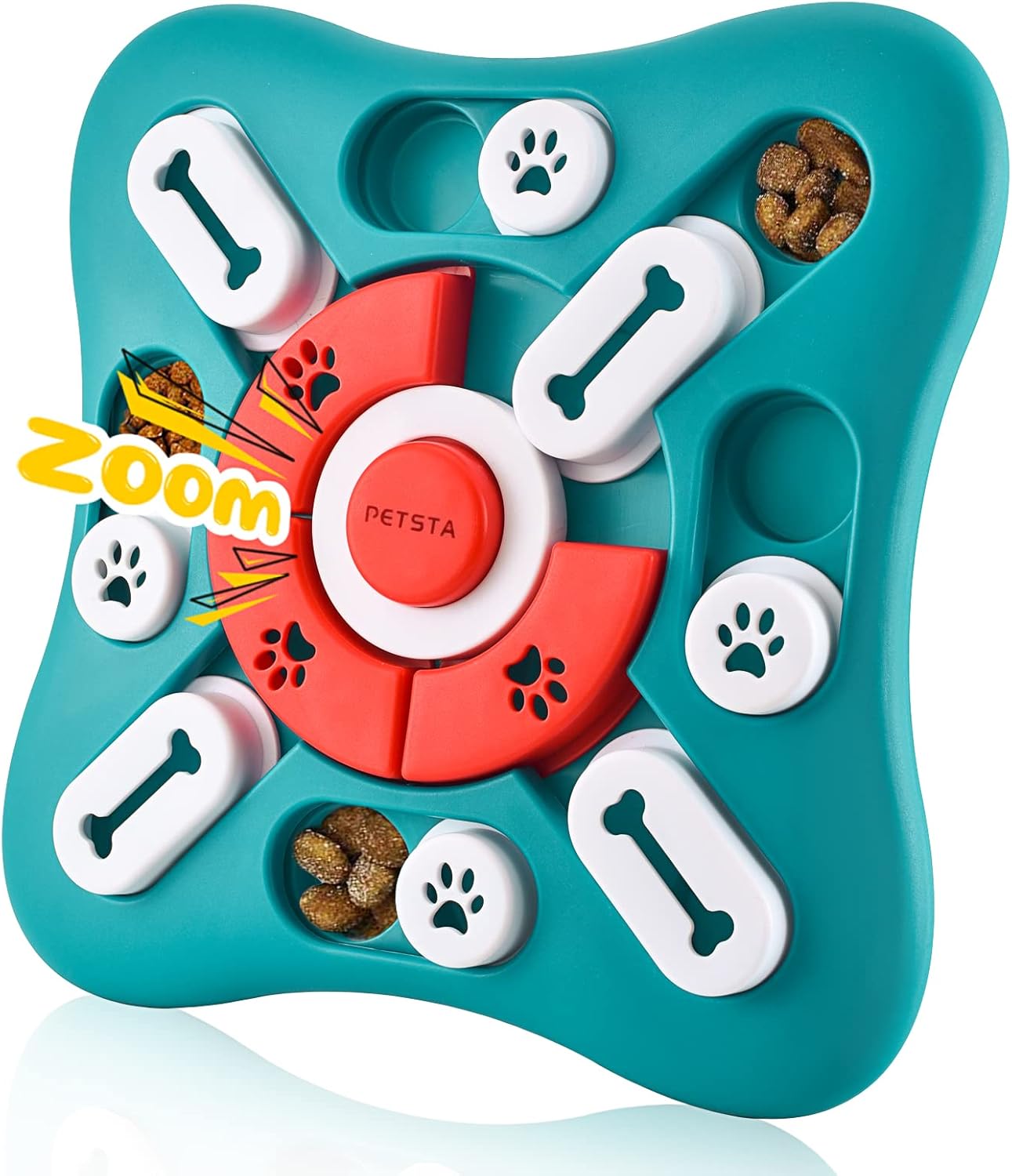 Interactive dog puzzle toy with treat dispenser