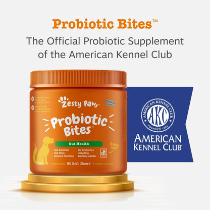 Zesty Paws Probiotics for Dogs Digestive Health Gut Support Soft Chews 90Ct