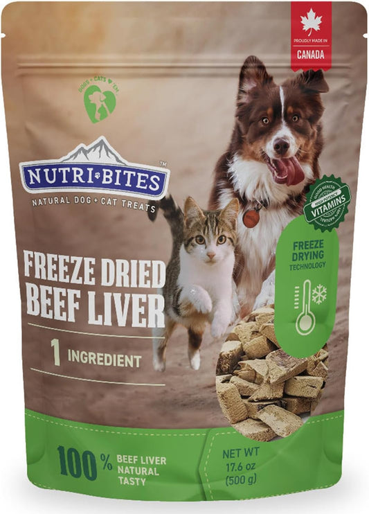 Freeze-dried beef liver treats for dogs and cats