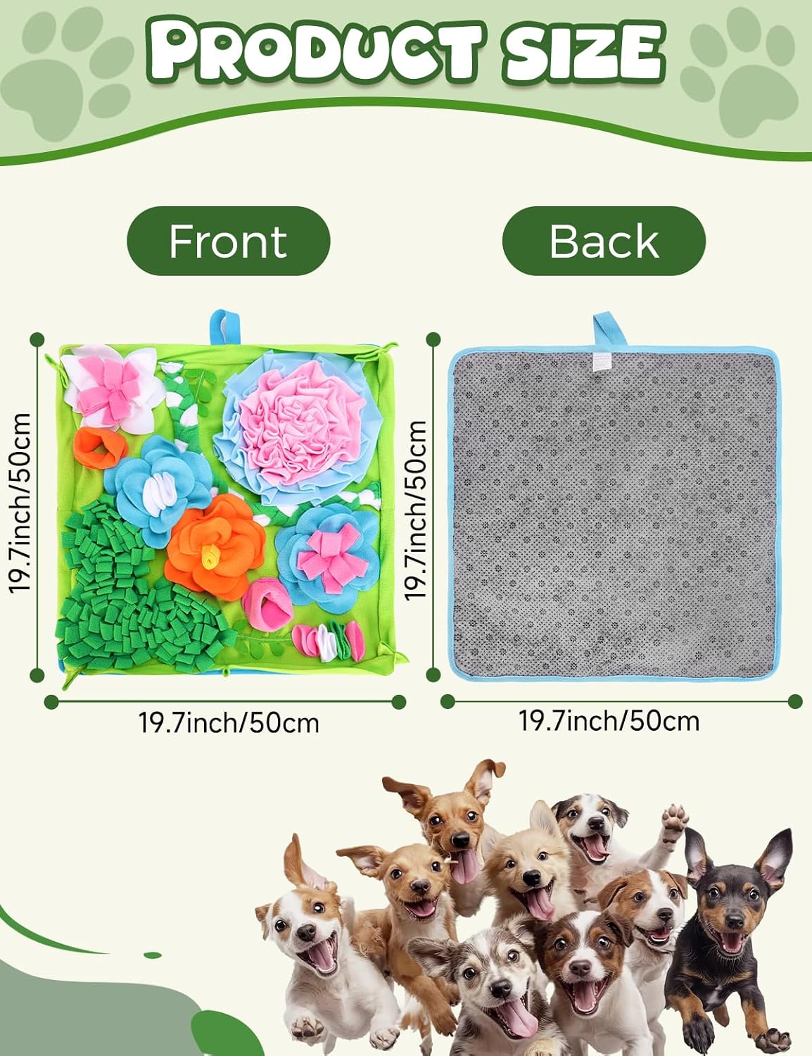 Foraging puzzle mat for dog training and feeding