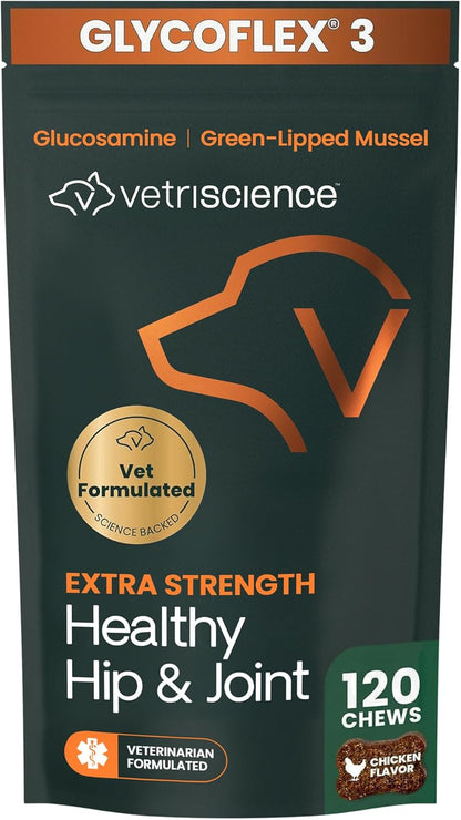 VetriScience Extra Strength Hip & Joint Support Dogs Glucosamine 120 Chews