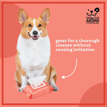 Wags & Wiggles Hypoallergenic Dog Grooming Wipes – 100 Count
