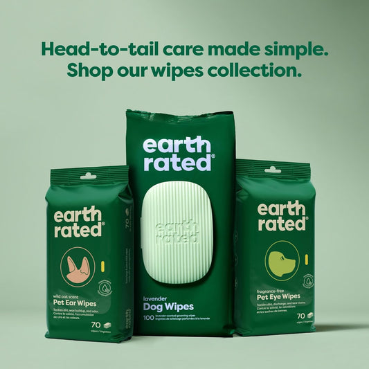 Earth Rated Hypoallergenic Pet Grooming Wipes – 100 Count
