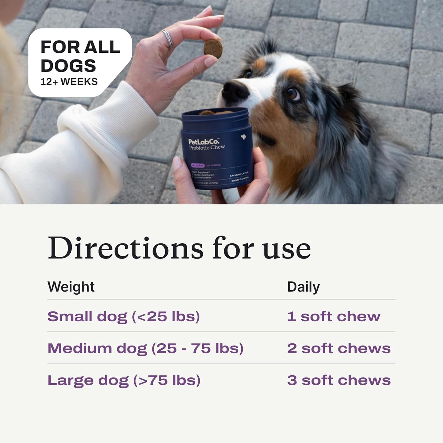 PetLab Co Probiotics for Dogs Gut Health Digestive Support Soft Chews 30Ct