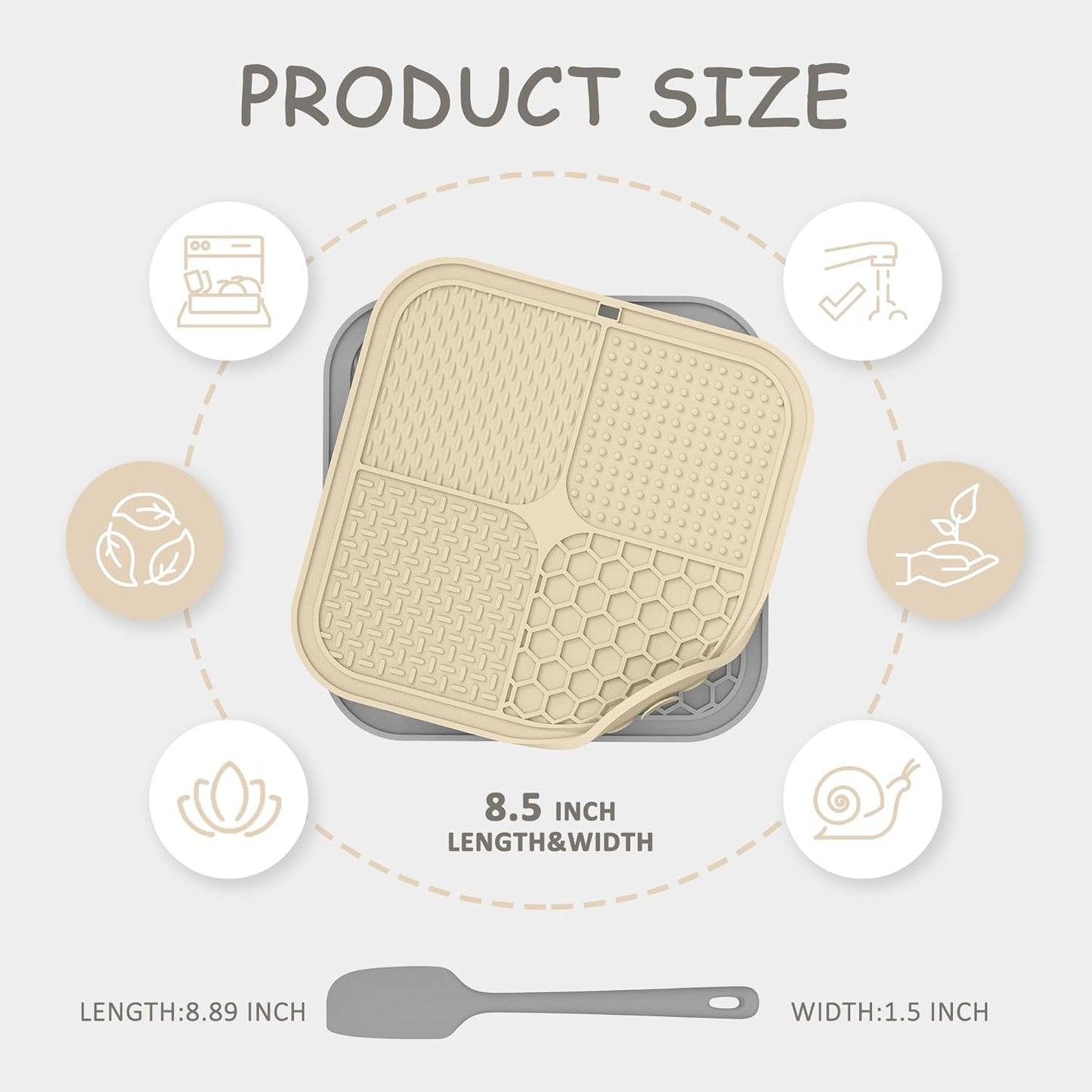 Slow feeder lick mat with suction cups