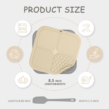 Slow feeder lick mat with suction cups