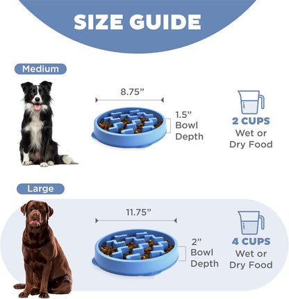 Dog bowl designed to encourage slower eating
