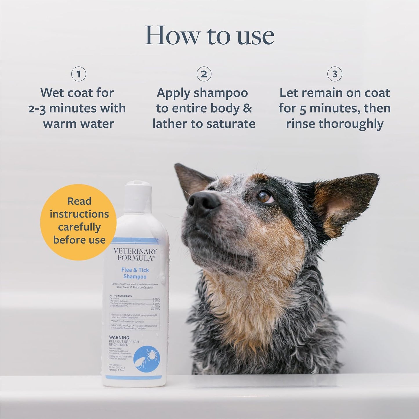 Veterinary Formula Flea & Tick Shampoo 16 oz for Pets