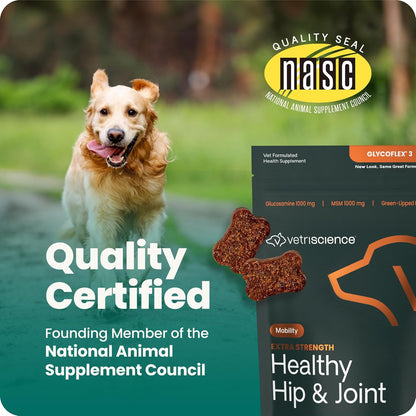 VetriScience Extra Strength Hip & Joint Support Dogs Glucosamine 120 Chews