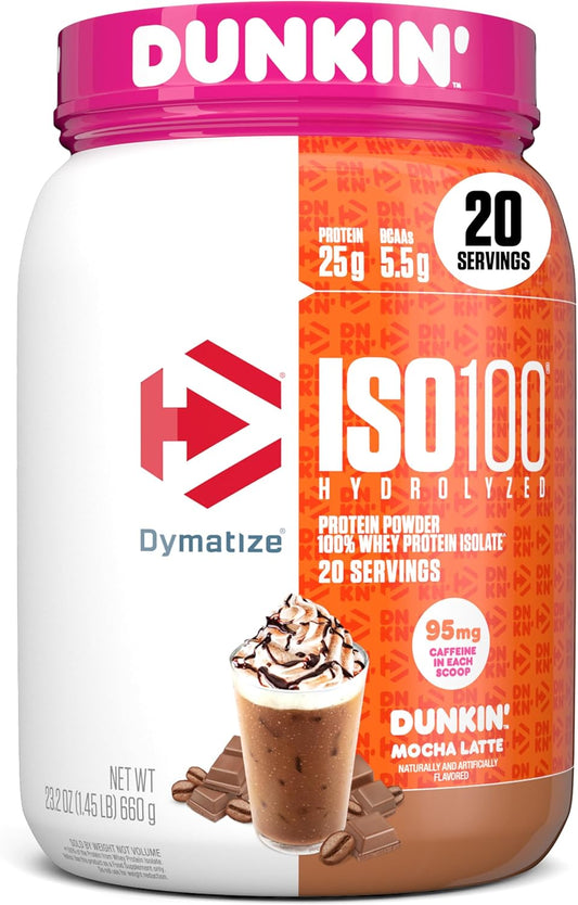 Dymatize ISO100 Dunkin Mocha Latte Whey Protein 20 Servings 25g Protein