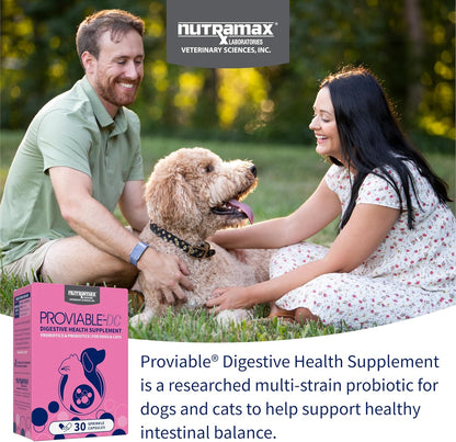 Nutramax Proviable Probiotics for Dogs & Cats – 30 Capsules
