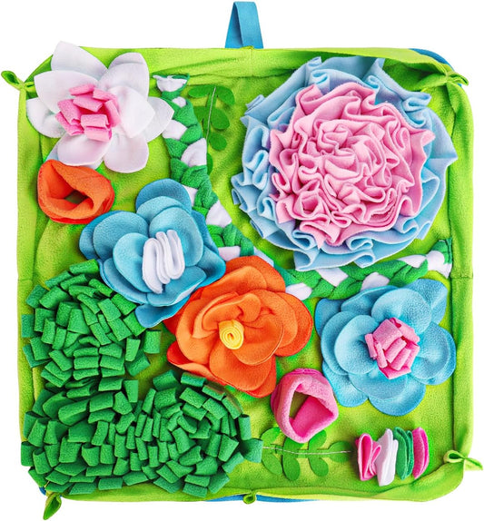 Interactive dog snuffle mat for mental enrichment