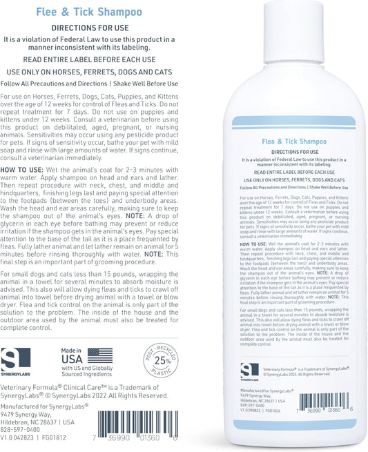 Veterinary Formula Flea & Tick Shampoo 16 oz for Pets