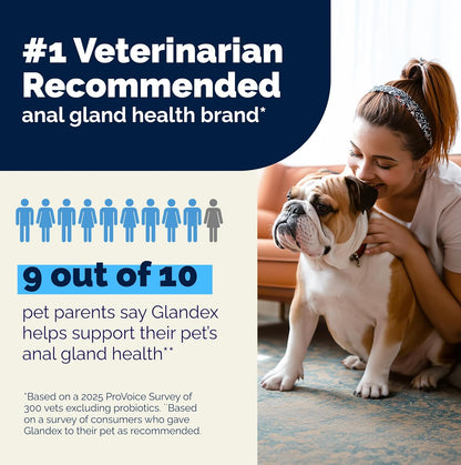 Vetnique Glandex Anal Gland Soft Chews Dogs Fiber Probiotics 60 Count