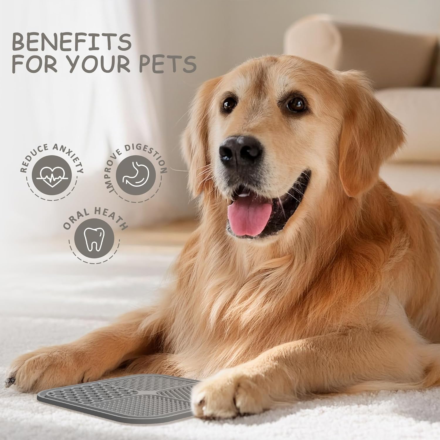 Interactive feeding mat for pet mental stimulation