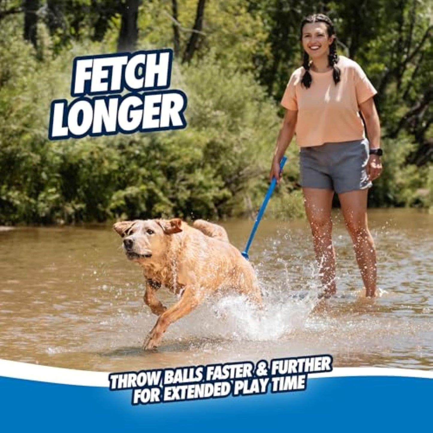 Outdoor dog ball thrower for active play