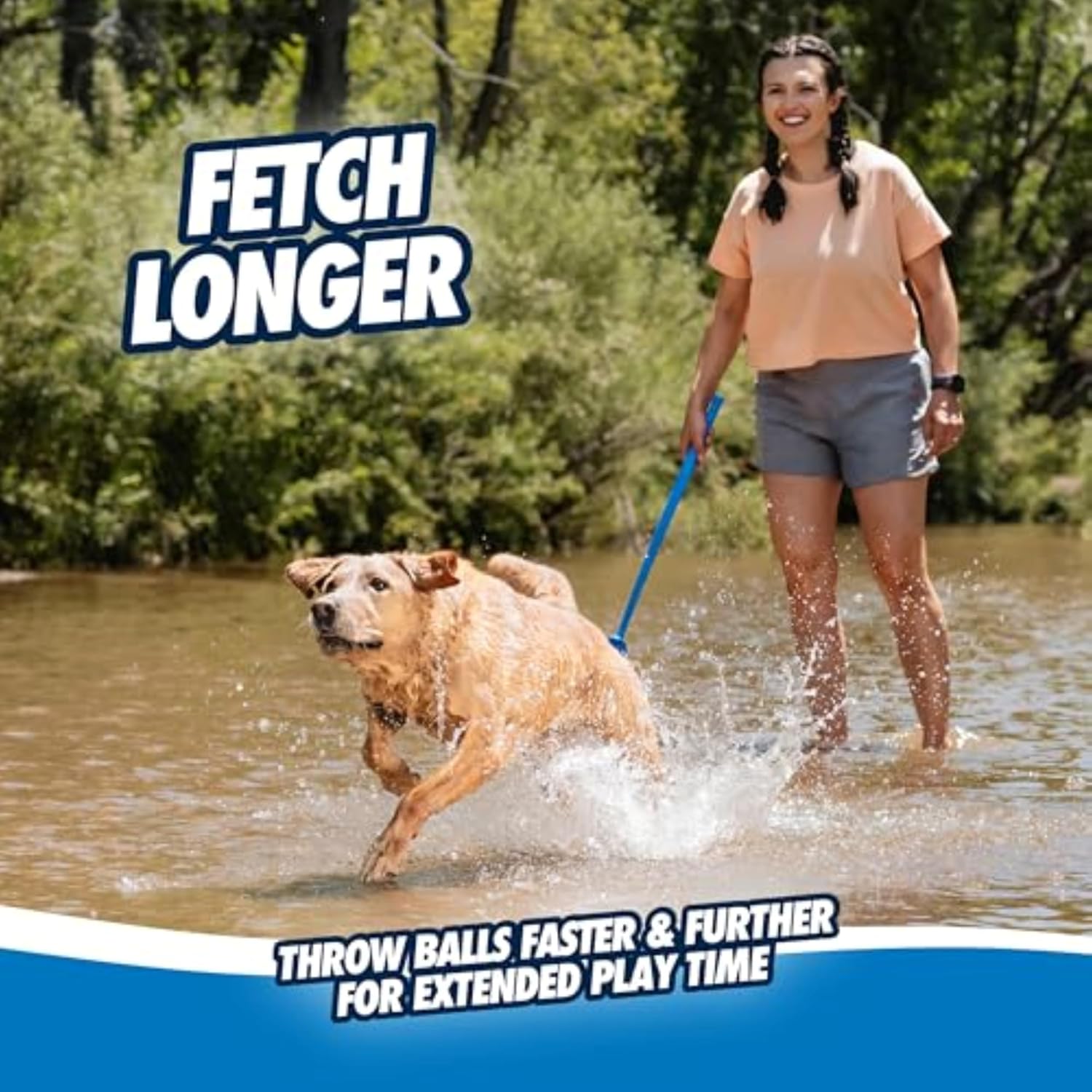 Outdoor dog ball thrower for active play