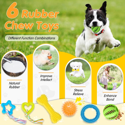 Puppy enrichment toy bundle for play and training