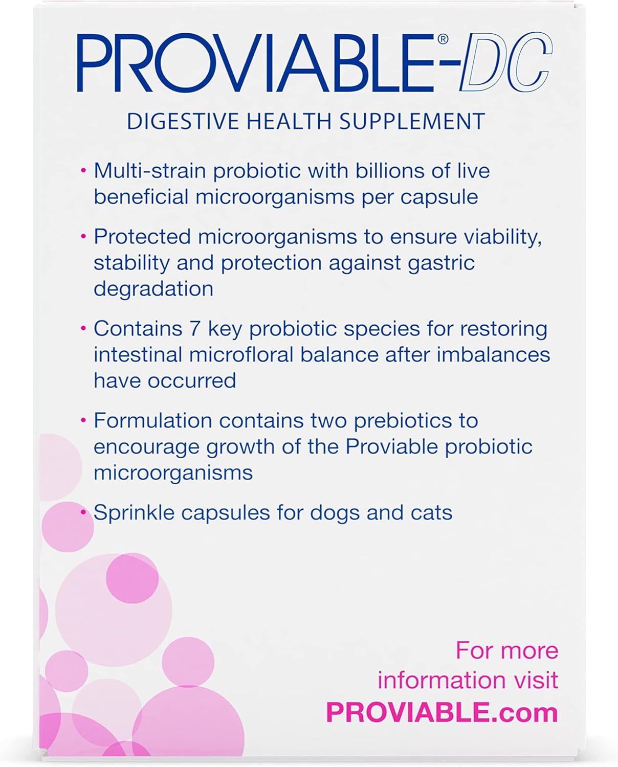 Nutramax Proviable Probiotics for Dogs & Cats – 30 Capsules