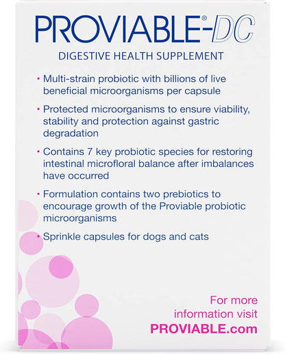 Nutramax Proviable Probiotics for Dogs & Cats – 30 Capsules