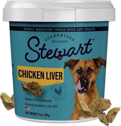Freeze-dried chicken liver treats for dogs and cats
