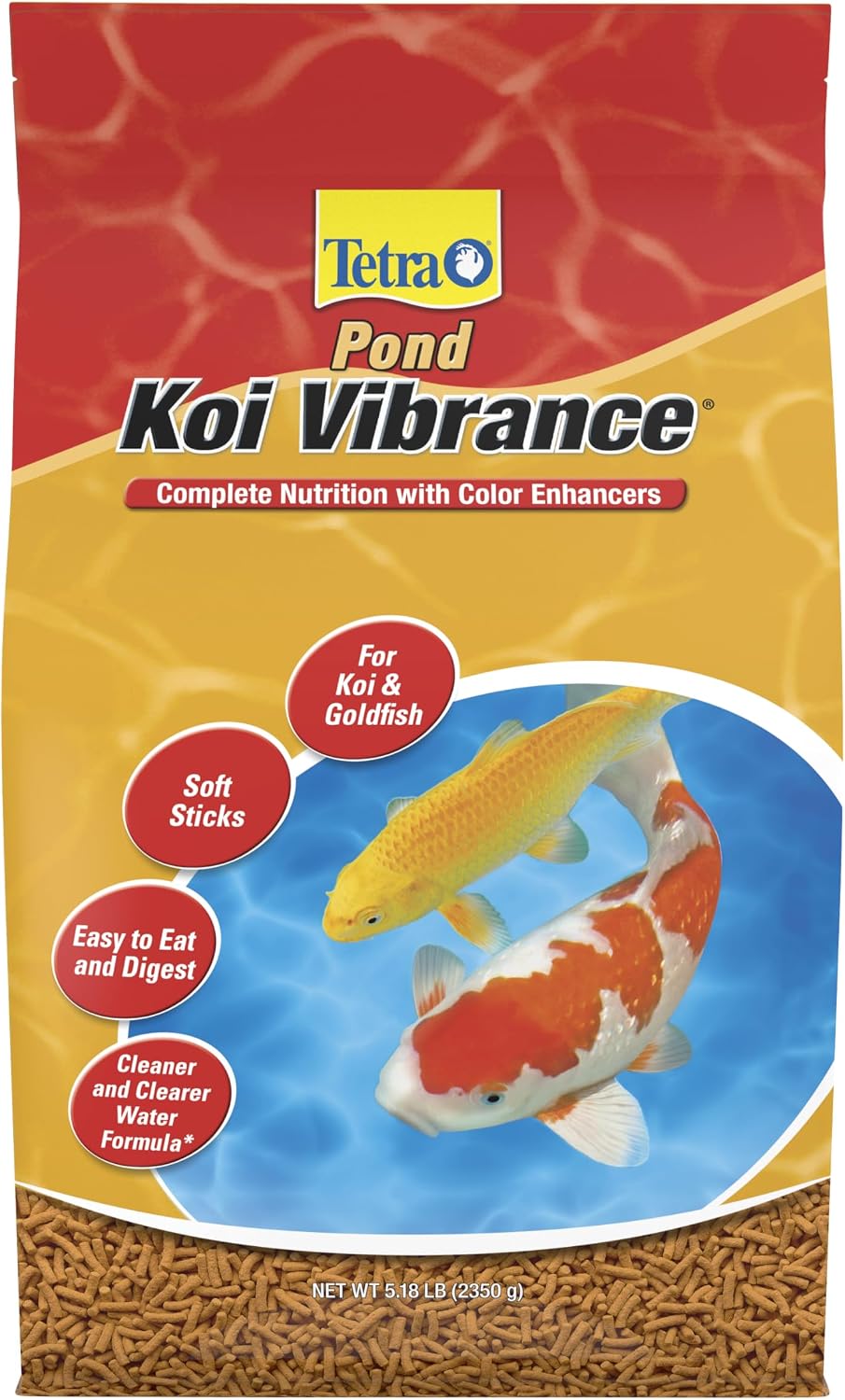 TetraPond Koi Vibrance Soft Sticks Floating Pond Fish Food 5.18 lb