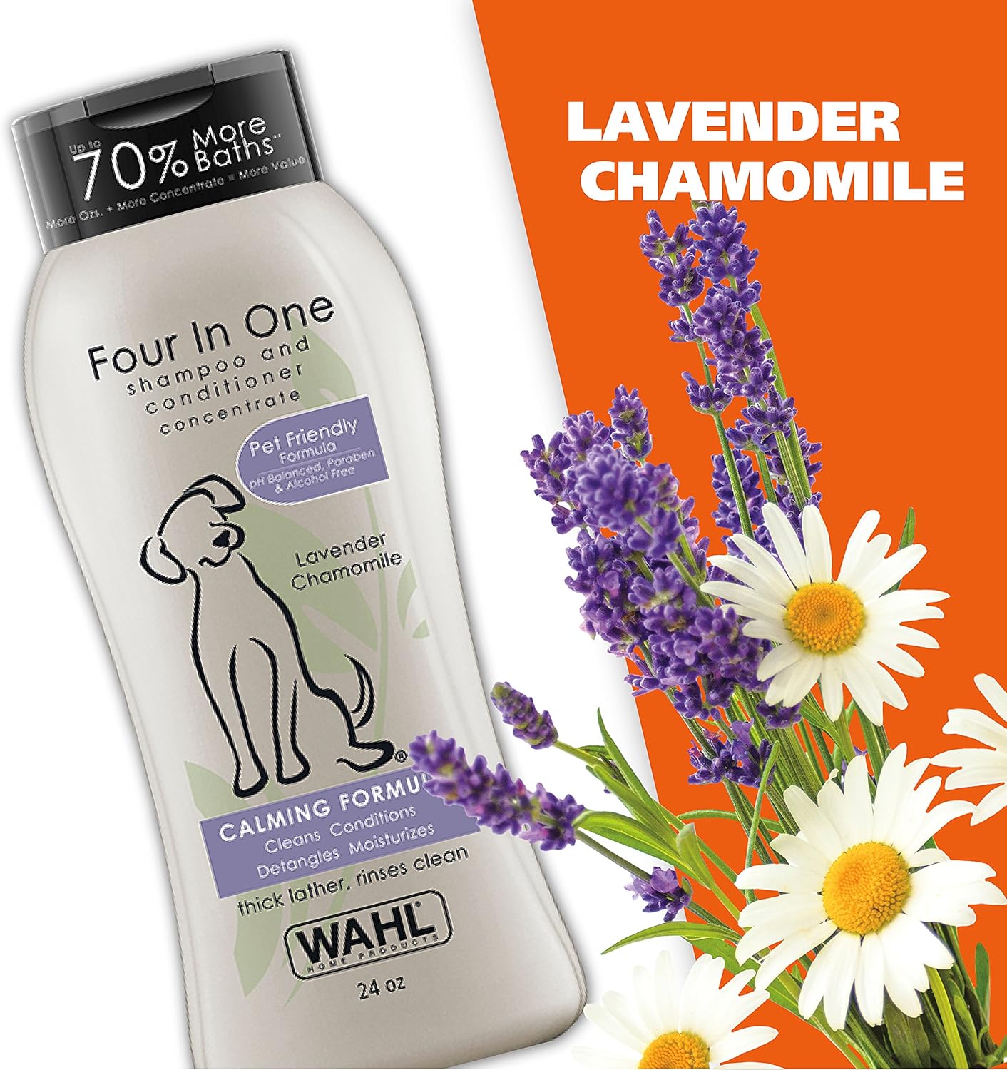 Wahl 4-in-1 Calming Dog Shampoo – Lavender Chamomile, 24 Oz