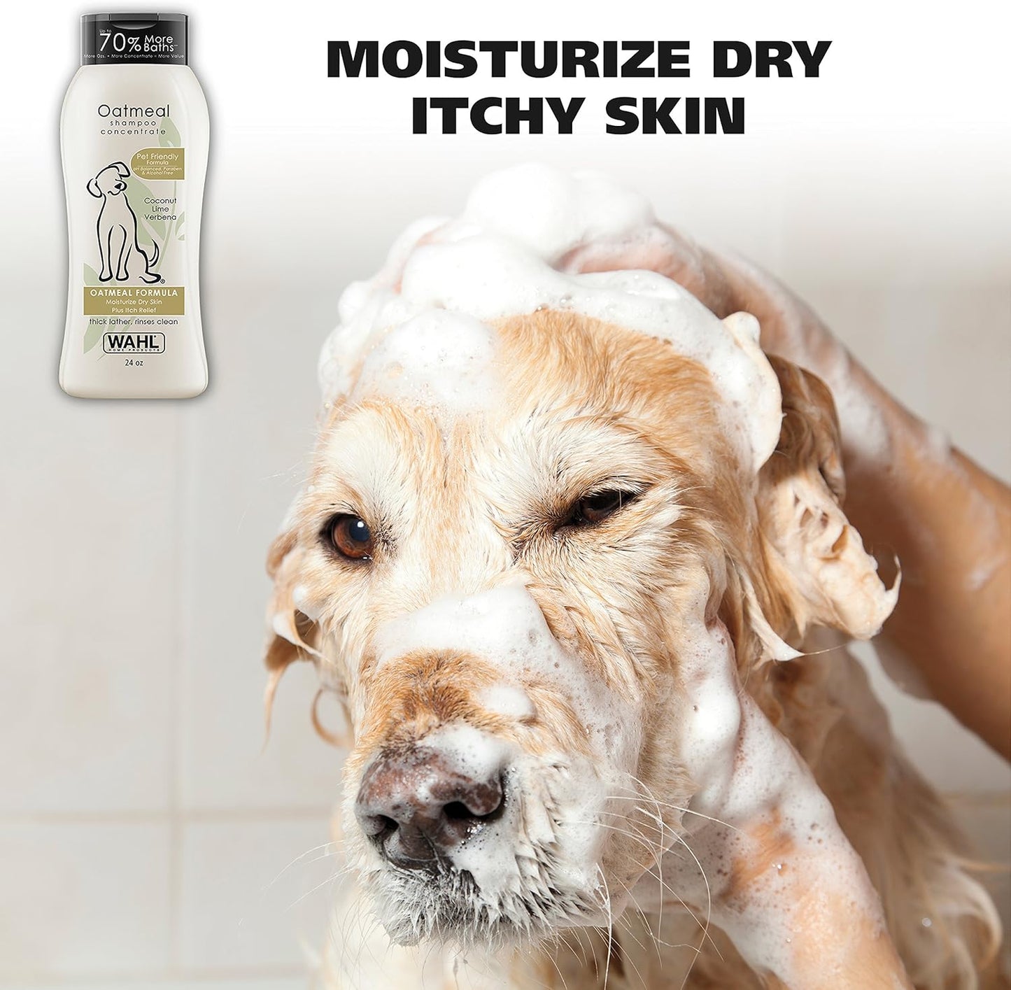 Wahl Dog Shampoo Dry Skin Itch Relief Oatmeal Coconut Lime 24 Oz