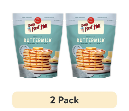 2 Pack Bob's Red Mill Homestyle Buttermilk Pancake & Waffle Mix 20 Oz Each