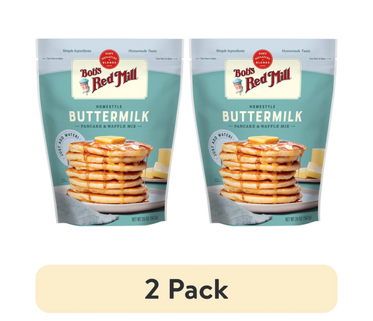 2 Pack Bob's Red Mill Homestyle Buttermilk Pancake & Waffle Mix 20 Oz Each