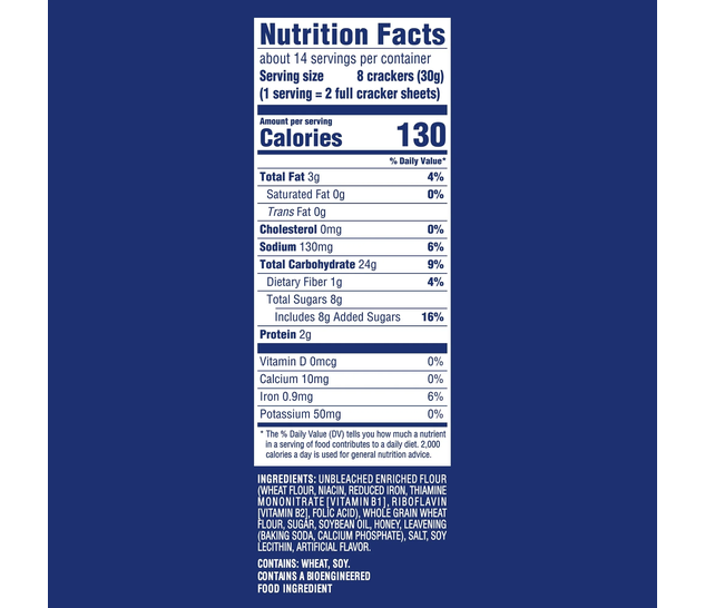 HONEY MAID Graham Crackers Honey Lunch Snacks Family Size 14.4 Oz Box