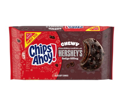 CHIPS AHOY Chewy Hershey's Fudge Filled Chocolate Chip Cookies 14.85 Oz