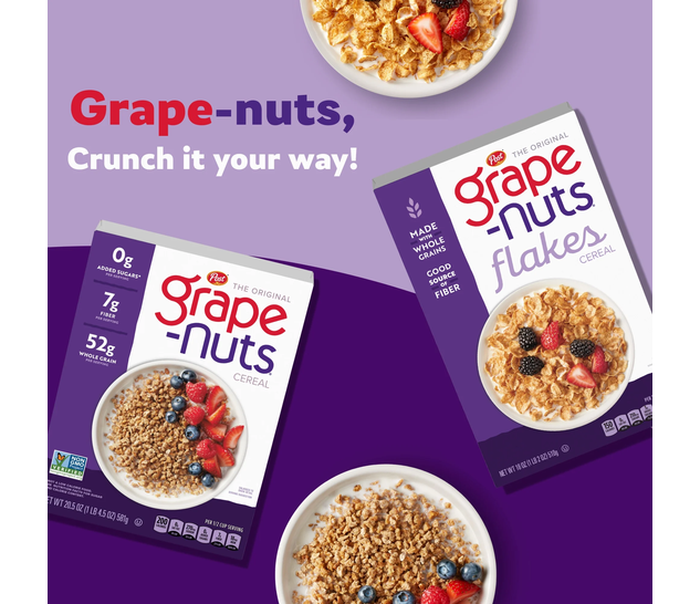 Post Grape-Nuts Whole Grain Cereal 29 Oz High Fiber Low Fat Crunchy Kosher