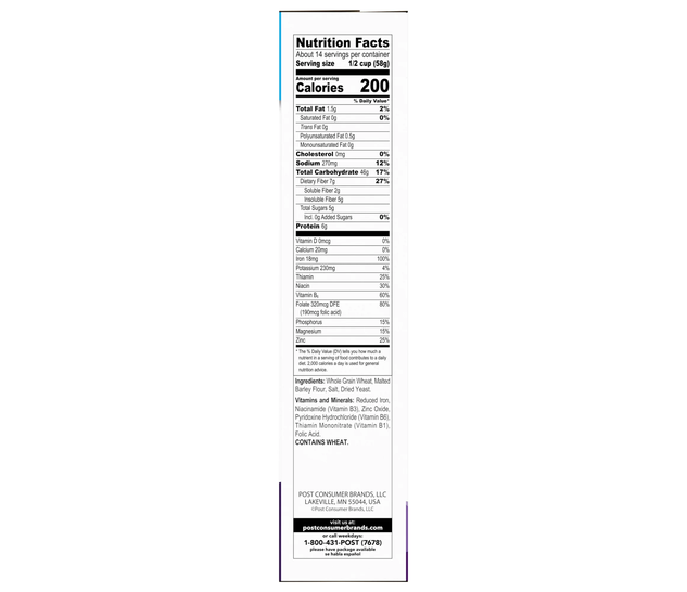 Post Grape-Nuts Whole Grain Cereal 29 Oz High Fiber Low Fat Crunchy Kosher